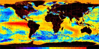 map showing global temperatures