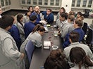 students at lab table