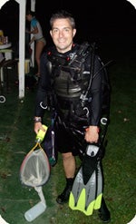 Henley in diving gear