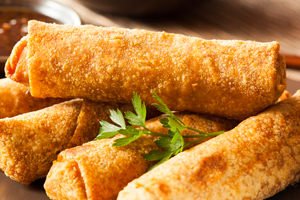 egg rolls on a plate