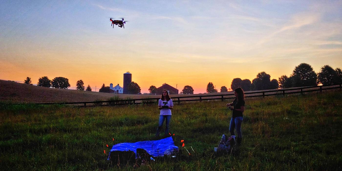 Students Flying drones