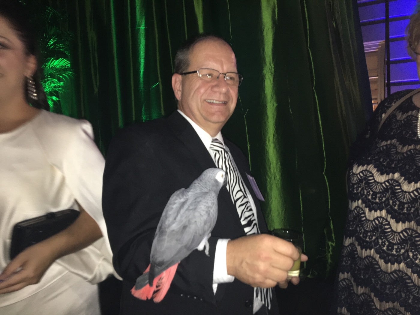 Steven J. Sarro at the 2018 gala holding a bird
