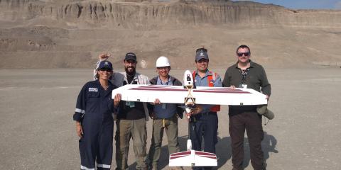 Center for Conservation and Sustainability team with a drone in Peru