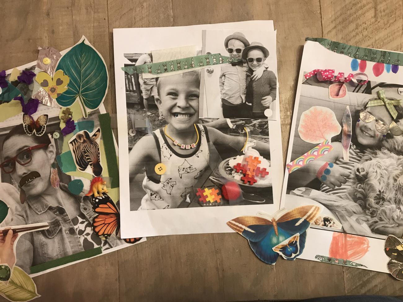 A series of photo collages made by children and the Hirshhorn Museum