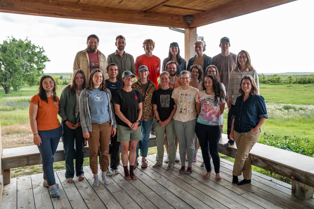 Smithsonian staff and interns at American Praire in Montana. From top to bottom, left to right: Alex Klabo, Jesse Boulerice, Matthew Schuler, Sylvia Reed, Andrew Motte, Manning Rushton, Nadia Alhassani, Ashley Skartved, Sophia Haase Cox, Chris Michalopoulos, Amber Langley, Addie Wichmann, Lily Austin, Andrew Dreelin, Natalie Miller, Coley Turner, Nancy Raginski, Itai Namir, Hila Shamon