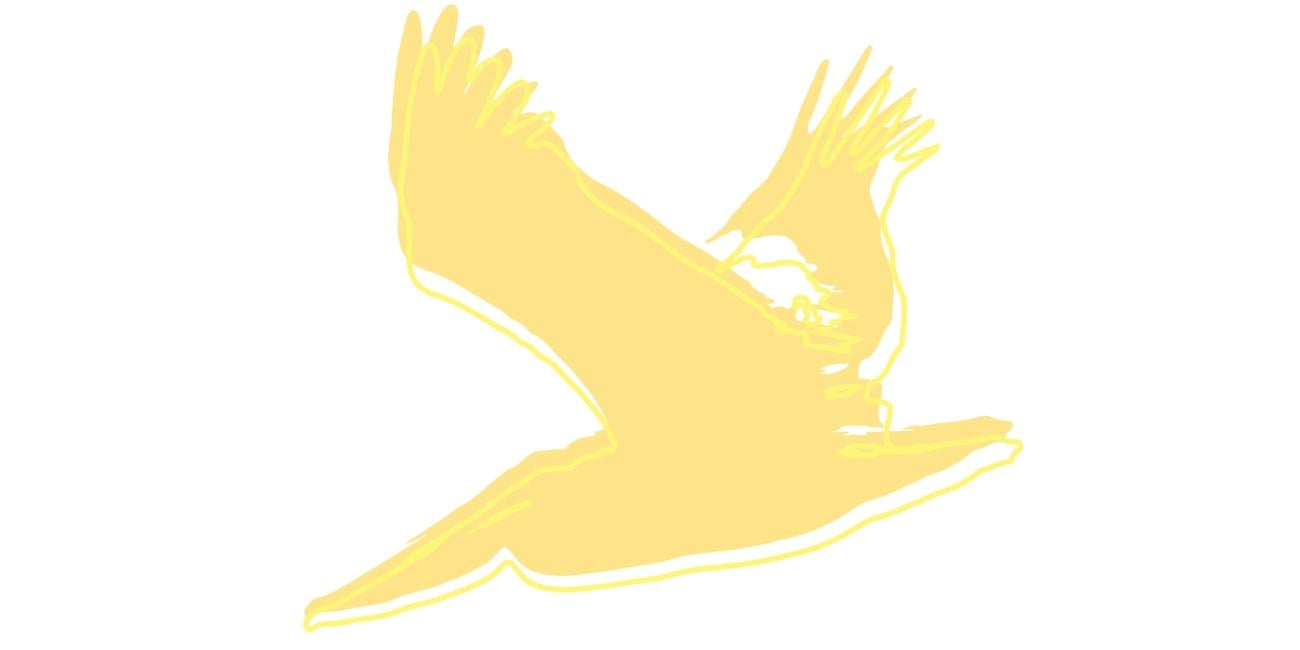 yellow pelican silhouette