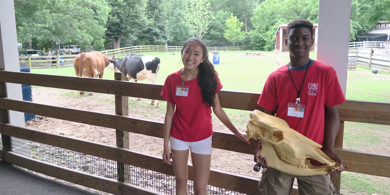 teen volunteers at the Kids Farm