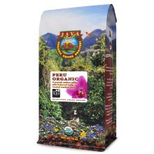 a coffee bag with an image of a rainforest and mountains