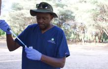 SCBI veterinarian Joseph Kamau
