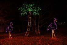 Flamingo and Palm Tree Light Sculpture