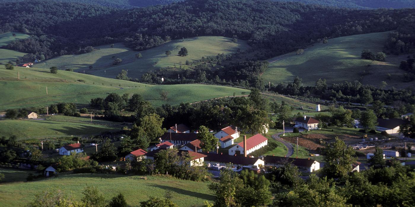 aerial view of scbi campus