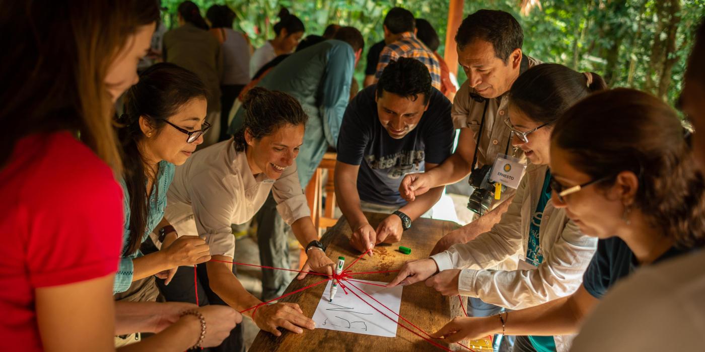 Course participants doing an exercise. 