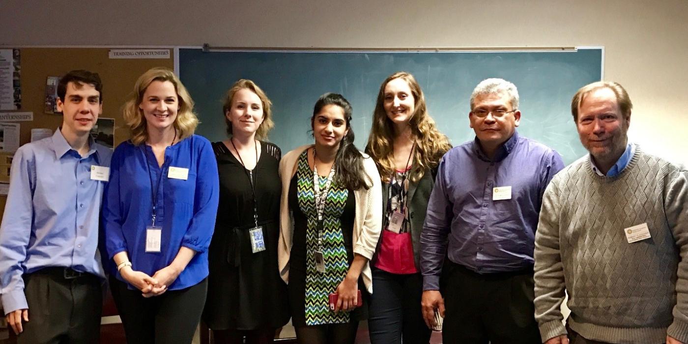 A group of scientists from the Center for Conservation Genomics stand posing for a photo